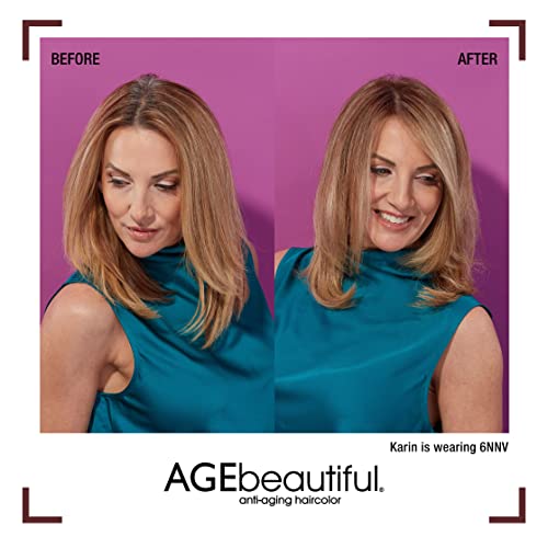 AGE beautiful Permanent Hair Color Dye Liqui Creme | 100% Gray Coverage | Anti-Aging Haircolor | Biotin for Thicker, Fuller Hair | Professional Salon Coloring