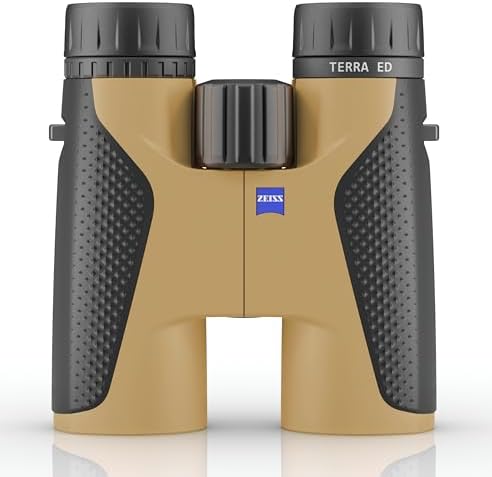 ZEISS Terra ED Binoculars 8x42 Waterproof, Fogproof, Easy Focus High Powered Compact Binoculars with Coated Glass for Low Light Vision for Bird Watching, Hunting, Sightseeing, Travel, Black-Sand