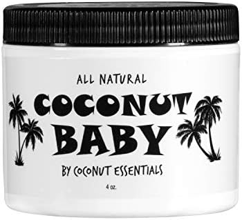 Coconut Essentials Coconut Baby Oil - Natural & Organic Moisturizer, Hair Oil for Cradle Cap Treatment, Newborn Sensitive Skin, Eczema & Psoriasis Relief, Unscented, Sunflower & GrapeSeed 4 floz