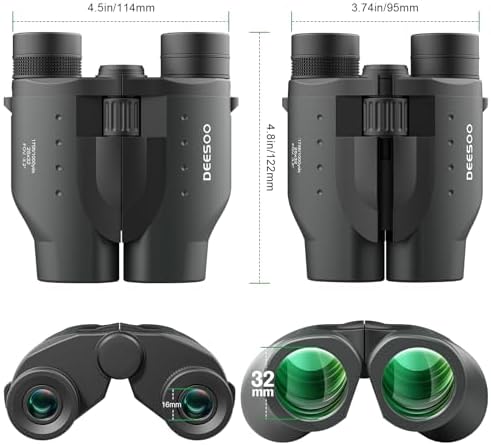 25x32 Binoculars for Adults Kids Compact - DEESOO High Powered Bird Watching Binoculars Lightweight with Small Size for Hunting Traveling Sports Hiking