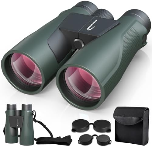 15x56 Binoculars for Adults High Powered - Aurosports HD Large View Binoculars with Clear Low Light Vision - Lightweight Easy Focus Bird Watching Hunting Hiking Cruise Travel - Green