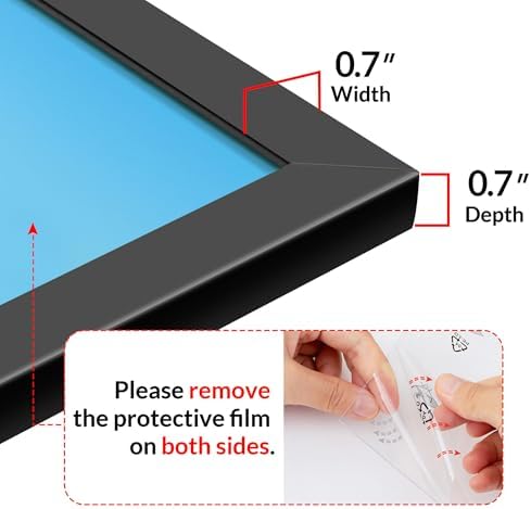 LaVie Home 16x24 Picture Frame for Wall Display, 16x24 Black Picture Frame with HD Plexiglas, 16 x 24 Poster Frame 1 Pack, Display Frame for Vertical or Horizontal, Classic Collection