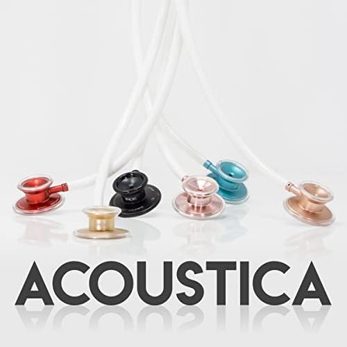 MDF Instruments Engravable - Acoustica Lightweight Custom Stethoscope for Doctors, Nurses, Students, Home Health Use, Adult, Dual Head, Black Tube, Aqua Chestpiece-Headset, MDF747XPAQ11-ENGRAVING