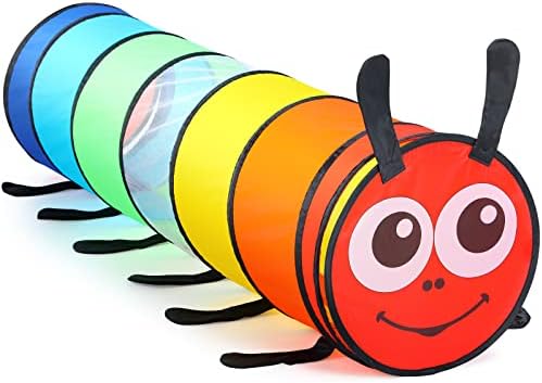 Moncoland Kids Play Tunnel for Toddlers, 6-ft Colorful Pop Up Crawl Through Tunnel Play Tent for Baby or Dog Cat, Collapsible Gift for Boy Girl Games Indoor Outdoor Toys