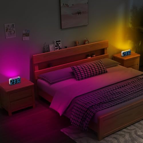 Loud Alarm Clocks for Bedrooms Heavy Sleepers, Digital Clock with Night Light, Large Display, Dual Alarm, Snooze, Dimmable Bedside Alarm Clock for Kids Teens Boys Girls