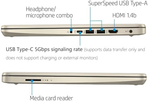 HP Touchscreen Laptop Computer for College Student Home Study, 1-Year Office, 16GB RAM, 512GB PCIe SSD, Intel Processor, 14 inch, WiFi 6, Bluetooth, HDMI, Windows 11 Home S, Pale Gold