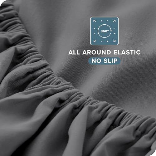 Bare Home Twin XL Sheet Set - College Dorm Size - Luxury 1800 Ultra-Soft Microfiber Twin Extra Long Bed Sheets - Deep Pockets - Easy Fit - Extra Soft - 3 Piece Set - (Twin XL, Grey)