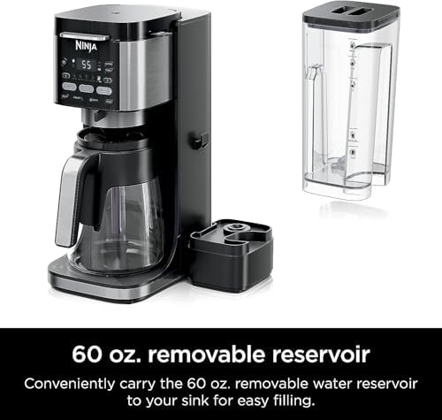 Ninja | Drip Coffee Maker | DualBrew Pro Hot & Iced Coffee | Compatible with K-Cup Pods | 3 Brew Styles (Classic, Rich, & Iced) | 60oz Removable Reservoir & Dishwasher Safe | Black | 12-Cup (Renewed)