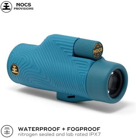 Nocs Provisions Field Tube 8x32 Waterproof Monocular, 8X Magnification Telescope, Bak4 Prism, Wide Field of View for Bird Watching, Backpacking & Wildlife Viewing - Corsican Blue