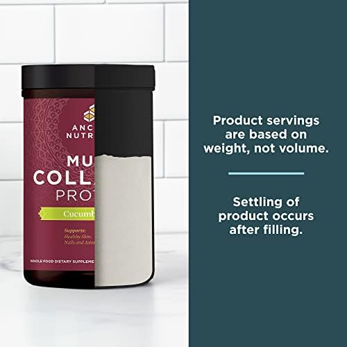 Ancient Nutrition Collagen Powder Protein, Multi Collagen Protein, Cucumber Lime, Hydrolyzed Collagen Peptides Supports Skin and Nails, Joint Supplement, 18.6oz