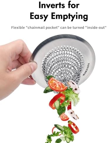 Sink Drain Strainer, Reversible Easy Clean Mesh Sink Strainer with 304 Stainless Steel, Wokdada Revolutionary Anti-Rust Large Kitchen Sink Strainer Food Catcher for Garbage Disposal Without Clogging