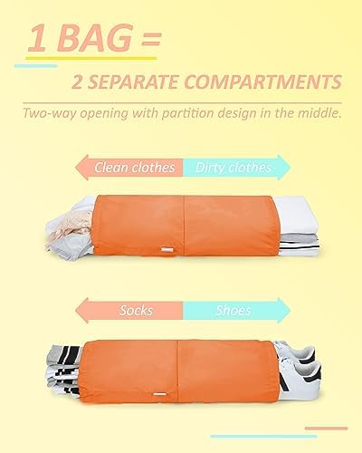 BAGSMART 6 Set Compression Packing Cubes - Lightweight Travel Essentials, Durable Luggage Organizer