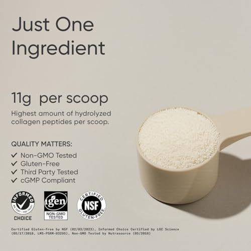Sports Research Collagen Peptides for Women & Men, Unflavored, 16 oz., Hydrolyzed Type 1 & 3 Collagen Powder Protein Supplement for Healthy Skin, Nails, Bones & Joints