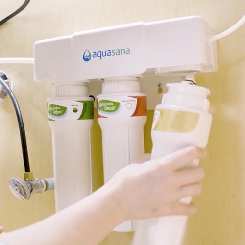 Aquasana Replacement Filter Cartridges for 3-Stage Max Flow Claryum Under Sink Water Filtration System - Filters 99% Of Chlorine - 3 Count - AQ-5300+R