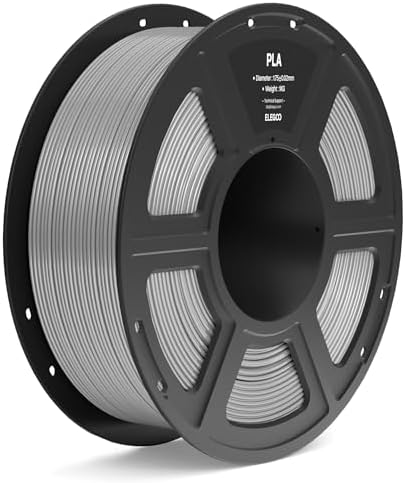 ELEGOO PLA Filament 1.75mm Gray 1KG, 3D Printer Filament Dimensional Accuracy +/- 0.02mm, 1kg Spool(2.2lbs) Fit Most FDM 3D Printers