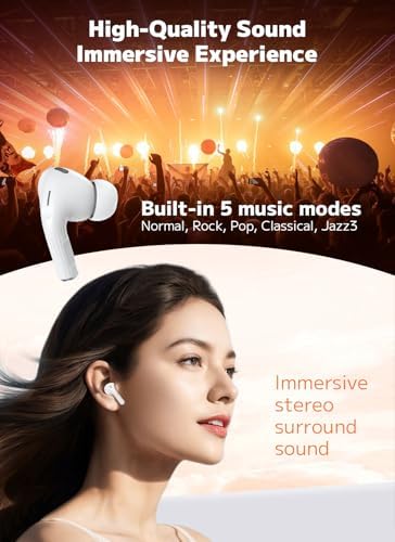 Wireless Earbuds, Bluetooth 5.4 Ear Buds with Multifunctional Touch Screen, ANC/ENC Noise Cancelling Headphones with 48H Playtime, Bass Stereo Sound, for Laptop, Android/iOS, Pad
