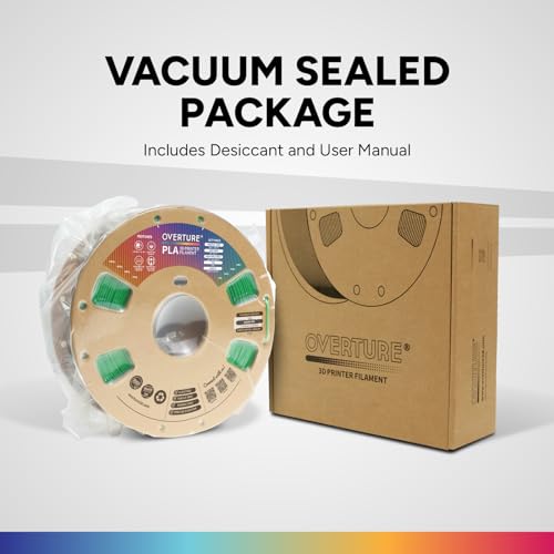 OVERTURE PLA Filament 1.75mm, Neatly Wound 3D Printer Filament 1kg Spool (2.2lbs), Dimensional Accuracy +/- 0.02 mm, Fit Most FDM 3D Printers (Green)