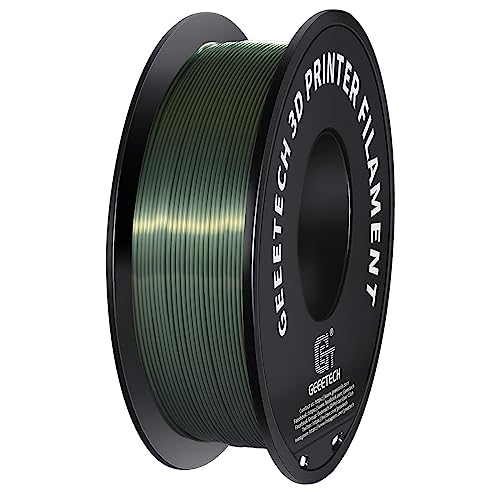 Geeetech Silk PLA Filament 1.75mm for 3D Printer, Dark Green Metal-Like Shiny PLA Filament 1kg (2.2lbs) Spool, Dimensional Accuracy +/- 0.02 mm,Metallic Silk Bronze