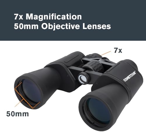 Celestron - Cometron 7x50 Astronomy Binoculars – Entry-Level for Stargazing and Comet Watching – Large 50mm Objective Lenses – Wide 6.6° Field of View – Multi-Coated Optics