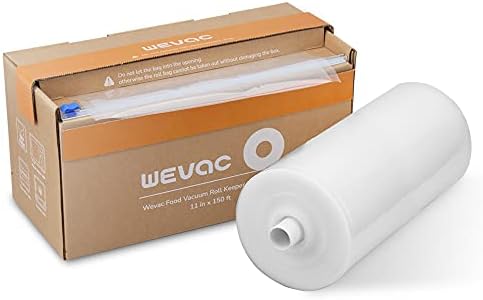 Wevac 11” x 150’ Food Vacuum Seal Roll Keeper with Cutter, Ideal Vacuum Sealer Bags for Food Saver, BPA Free, Commercial Grade, Great for Storage, Meal prep and Sous Vide