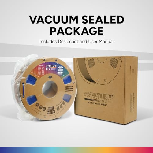 OVERTURE PLA Filament 1.75mm PLA 3D Printer Filament, 1kg Cardboard Spool (2.2lbs), Dimensional Accuracy +/- 0.02mm, Fit Most FDM Printer (Blue)