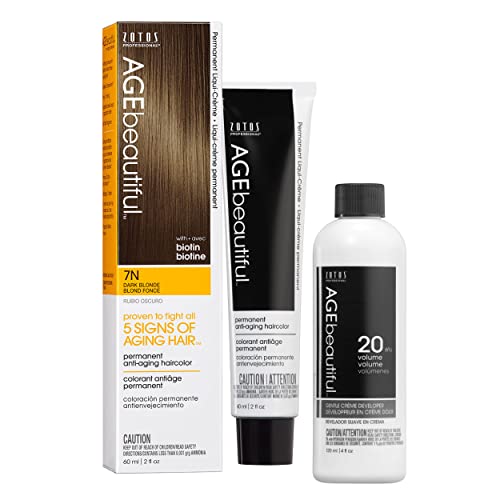 AGE beautiful Permanent Hair Color Dye Liqui Creme | 100% Gray Coverage | Anti-Aging Haircolor | Biotin for Thicker, Fuller Hair | Professional Salon Coloring