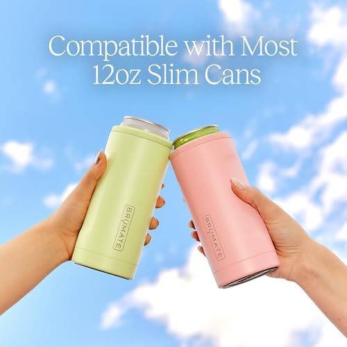 BrüMate Hopsulator Slim Can Cooler Insulated for 12oz Slim Cans | Skinny Can Insulated Stainless Steel Drink Holder for Hard Seltzer, Beer, Soda, and Energy Drinks (Nightfall Blue)