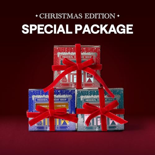 Mediheal Holiday Edition Collagen Ampoule Pad –Skin Firming & Restore Elasticity - Tighten Wrinkles & Lines - Vegan Eco Silk Pads,100 Pads,Christmas Gift