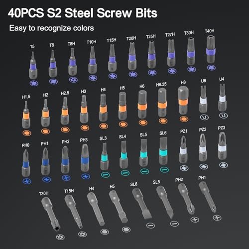 42 in 1 Magnetic Screwdriver Set, DIY Ratchet Screwdriver Set, Multi Bit Magnetic Drive Set with Detachable Ratchet Handle, Portable Compact Repair Tool Kit for Furniture Computer Bicycle Gray