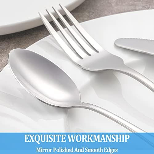 24 Pcs Teaspoons Set, Food Grade Stainless Steel Tea Spoons, Durable Small Spoons, Metal Dessert Spoon, Spoon Silverware for Home, Kitchen or Restaurant, Mirror Polished & Dishwasher Safe, 6.7-Inch