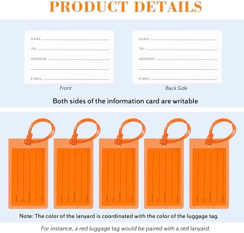 100 Pack Luggage Tags for Suitcases, Airplane Travel Essentials for Flying, International Travel Must Haves, and Luggage Accessories by Sodsay