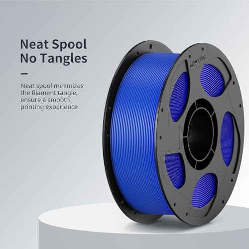 ANYCUBIC 3D Printer Filament PLA Bundle, PLA Filament 1.75mm Dimensional Accuracy +/- 0.02mm, 1KG Reusable Spool, Black+White+Gray+Blue, 4KG in Total