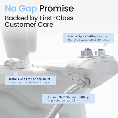 LUXE Bidet NEO 185 Plus - Patented Bidet Attachment for Toilet Seat, Innovative Hinges to Clean, Slide-in Easy Install, Advanced 360° Self-Clean, Dual Nozzles, Feminine & Rear Wash (White)