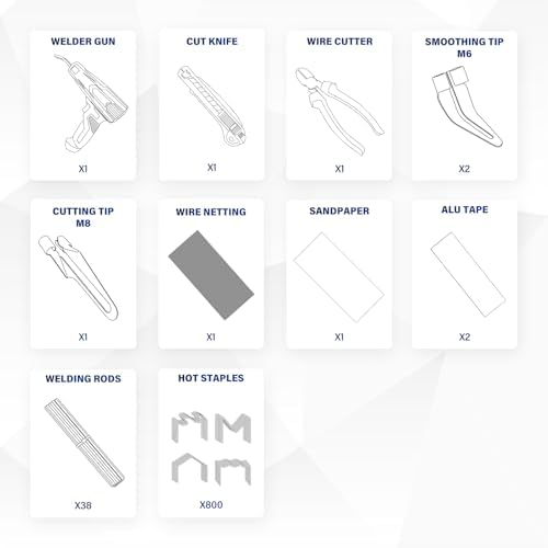 Allturn Upgraded Plastic Welder, 2 in 1 Plastic Welding Kit, Hot Staples Weld Gun, Car Bumper Repair Kit for Most Plastics, Patent Number D970324(Yellow)