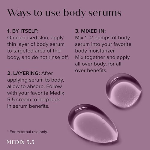 Medix 5.5 Anti Aging Skin Care 3PC Set | Vitamin C Body Cream + Exfoliating AHA Glycolic Acid Foaming Face & Body Wash + Vitamin F Booster Serum, Wash + Treat + Hydrate Skincare Set