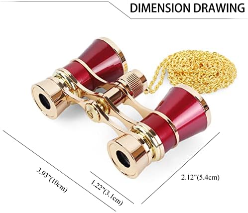 Aroncent Opera Glasses Binoculars 3X25 Mini Compact Binoculars with Chain for Adults Kids Women Vintage Theater Musical Concert