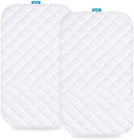Waterproof Bassinet Mattress Pad Cover Compatible with Baby Delight Beside Me Dreamer Bassinet, 2 Pack, Ultra Soft Surface, Breathable and Easy Care