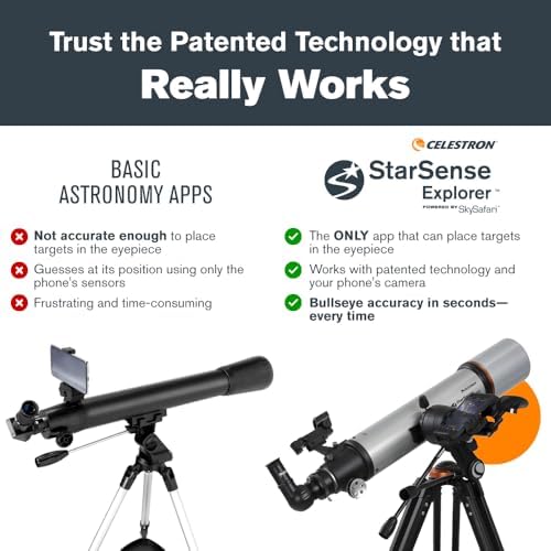 Celestron StarSense Explorer DX 102AZ App-Enabled Telescope – 102mm Refractor with Smartphone Dock & StarSense App – iPhone & Android Compatible – Easy-to-Use for Beginners
