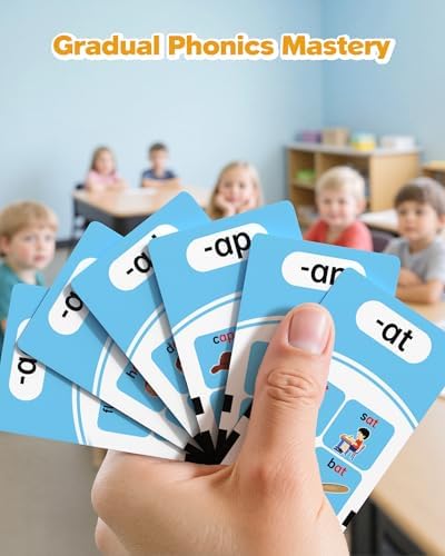 Phonics Talking Flash Cards for Toddlers 2-8, Airbition Learn to Read in 20 Stages, Digraphs CVC Blends Long Vowel Sounds Spelling Reading,Kindergarten First Second Grade Homeschool Educational Study