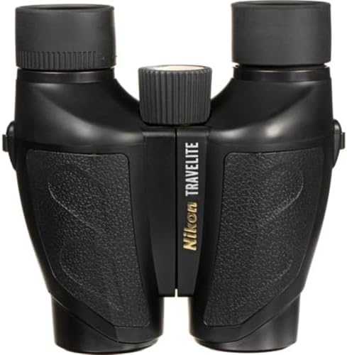 Nikon Travelite 8x25 Black Binoculars 7277 | Compact & Lightweight Binocular, Mutlilayer-coated lenses, Aspherical Lenses, Rubber grip panels, Carbon-fiber reinforced body | Official Nikon USA Model