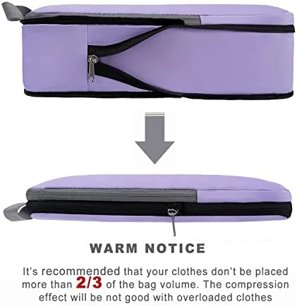 BAGAIL 4 Set/6 Set/8 Set Compression Packing Cubes Travel Accessories Expandable Packing Organizers(Lavender ClothPattern 4 Set)