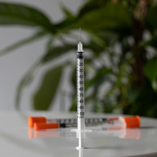 Easy Touch U-100 Insulin Syringe with Needle, 31G 0.5cc 5/16-Inch (8mm), Box of 100