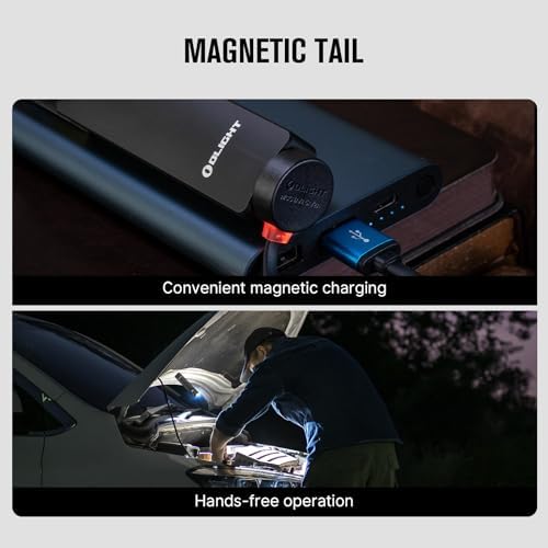 OLIGHT Arkfeld Pro Rechargeable EDC Flat Flashlight with Green Beam, UV and White LED Combo, 1300 Lumens Portable Pocket Lights, Triple Sources for Outdoors Emergency Working (Black CW)