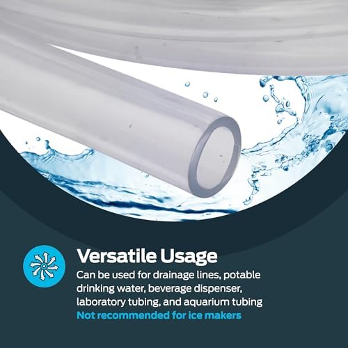 Eastman 3/4 Inch ID (1 Inch OD) PVC Clear Vinyl Tubing, 10 Foot Length, 98624