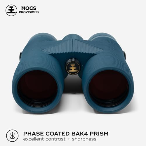 Nocs Provisions Pro Issue 8x42 Compact Fogproof Waterproof Binoculars for Adults & Kids, 8X Magnification, Wide View Multi-Coated Lenses for Bird Watching, Hunting & Stargazing- Harbor Blue