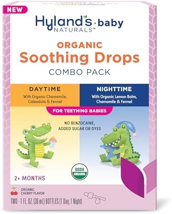 Hyland's Baby Daytime and Nighttime Soothing Tablets and Gel and Drops with Chamomilla, Natural Relief of Oral Discomfort, Irritability, and Swelling, 125 Count