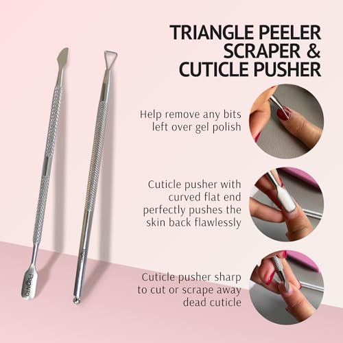 Pronto Pure Acetone 16 oz Nail Polish Remover Gel NailKit, Acrylic Nail Kit Including Cuticle pusher, Nail File, Nail Buffer, and Nail scraper- Ideal For Gel Nail Polish & Dip Powder Removal