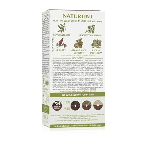 Naturtint 7GM Chocolate Caramel Permanent Hair Color (Pack of 6), Ammonia Free, Vegan, Cruelty Free, up to 100% Gray Coverage, Long Lasting Results (Packaging may vary)