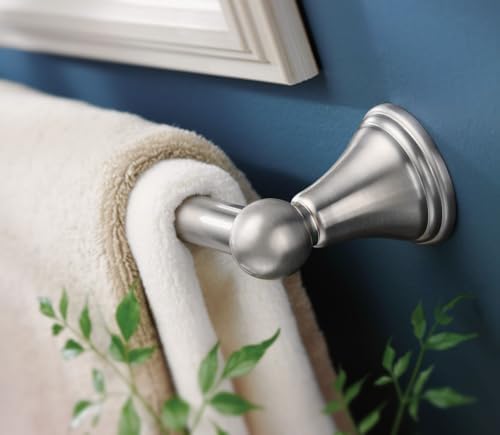 Moen Preston Collection Brushed Nickel 18-Inch Single Bathroom Towel Bar, DN8418BN