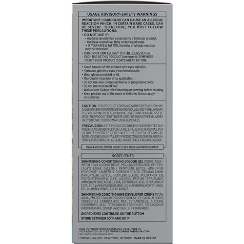 L'Oreal Paris Feria Multi-Faceted Shimmering Permanent Hair Color, 100 Pure Diamond, Hair Dye Kit, Pack of 2